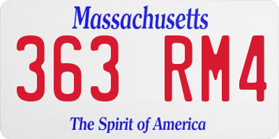 MA license plate 363RM4