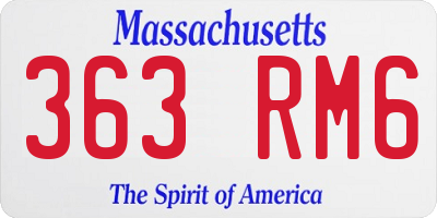 MA license plate 363RM6