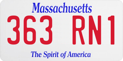 MA license plate 363RN1