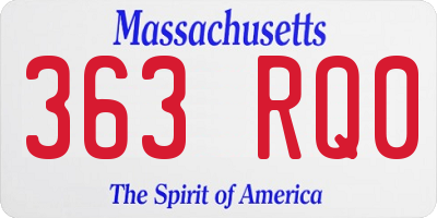MA license plate 363RQ0