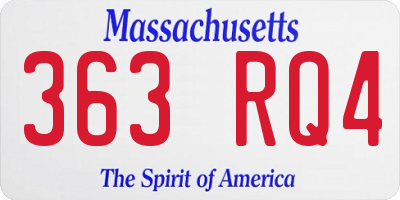 MA license plate 363RQ4
