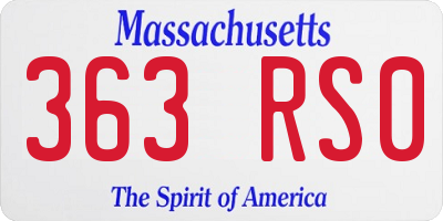 MA license plate 363RS0
