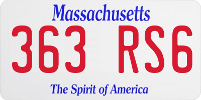MA license plate 363RS6