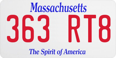 MA license plate 363RT8