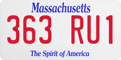 MA license plate 363RU1