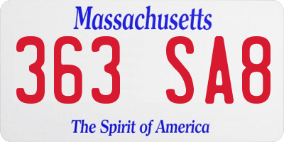 MA license plate 363SA8
