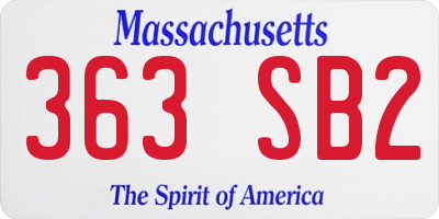 MA license plate 363SB2