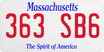 MA license plate 363SB6