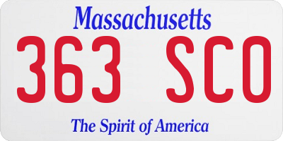 MA license plate 363SC0