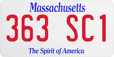 MA license plate 363SC1