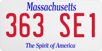 MA license plate 363SE1