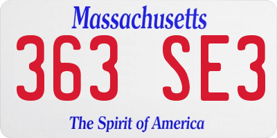 MA license plate 363SE3