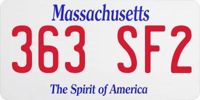 MA license plate 363SF2