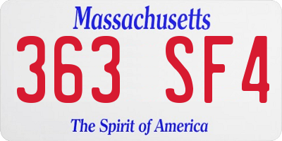 MA license plate 363SF4