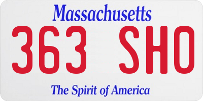 MA license plate 363SH0