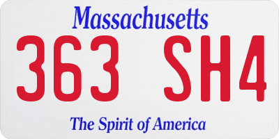 MA license plate 363SH4