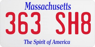 MA license plate 363SH8