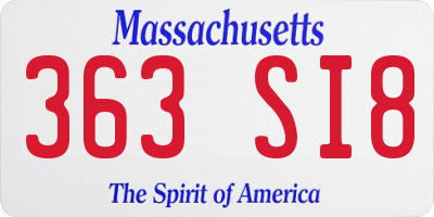 MA license plate 363SI8