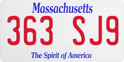 MA license plate 363SJ9