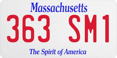 MA license plate 363SM1