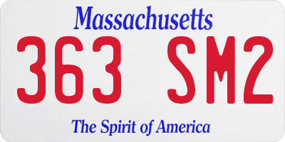 MA license plate 363SM2