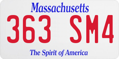 MA license plate 363SM4