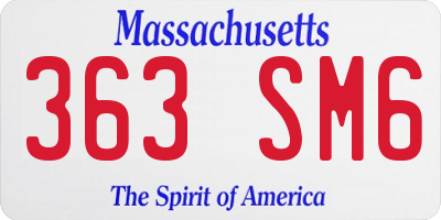 MA license plate 363SM6