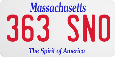 MA license plate 363SN0