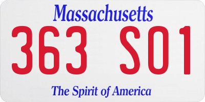 MA license plate 363SO1