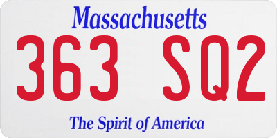 MA license plate 363SQ2