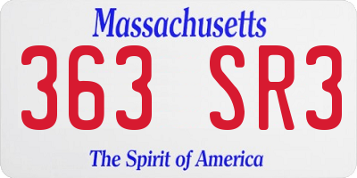 MA license plate 363SR3