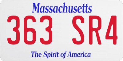MA license plate 363SR4
