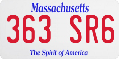 MA license plate 363SR6