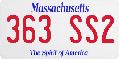 MA license plate 363SS2