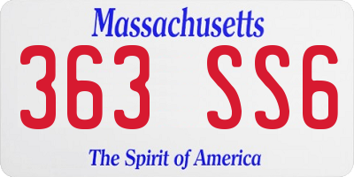MA license plate 363SS6