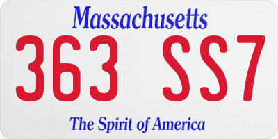 MA license plate 363SS7