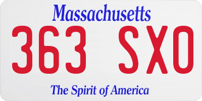 MA license plate 363SX0