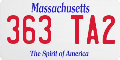 MA license plate 363TA2