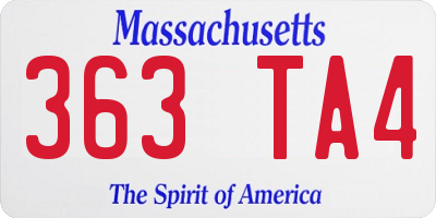 MA license plate 363TA4