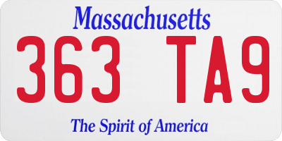 MA license plate 363TA9