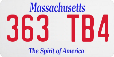 MA license plate 363TB4