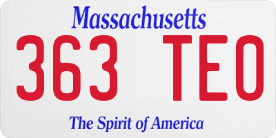 MA license plate 363TE0
