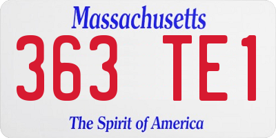 MA license plate 363TE1