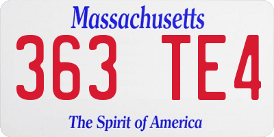 MA license plate 363TE4