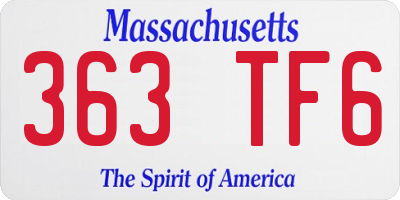 MA license plate 363TF6