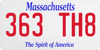 MA license plate 363TH8