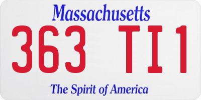MA license plate 363TI1
