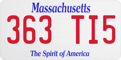 MA license plate 363TI5