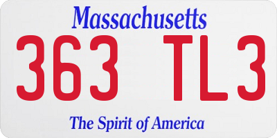 MA license plate 363TL3