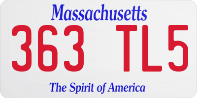 MA license plate 363TL5